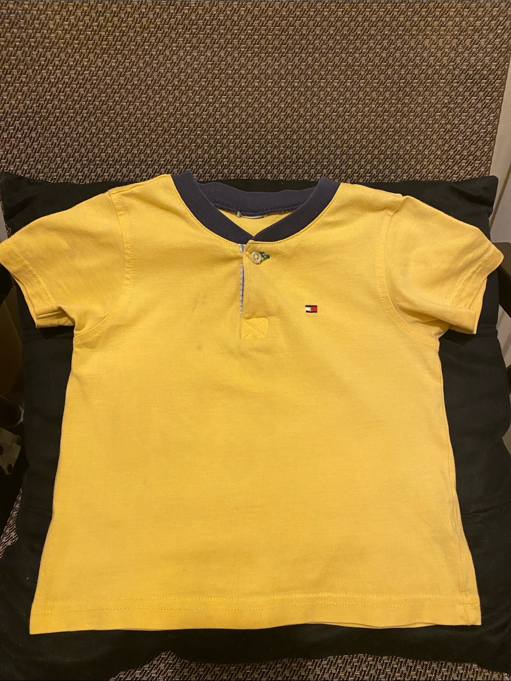 Tommy Hilfiger Yellow Polo with Navy Trim Kids. 2T (c)